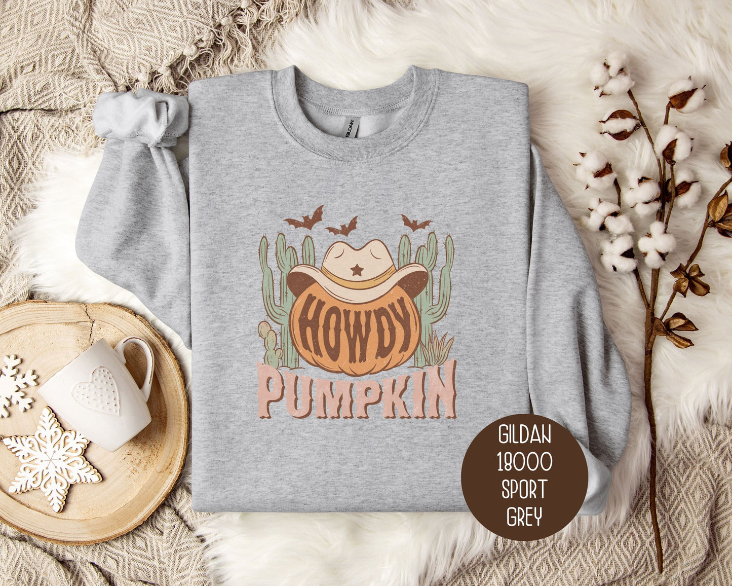 Howdy Pumpkin Western Sweatshirt-5