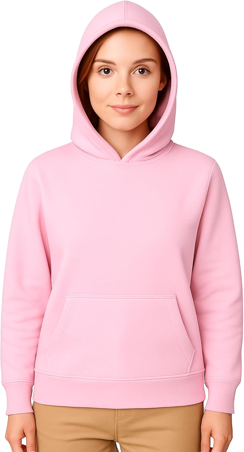 Light Weight Pullover Hoodie, 100% Polyester Fleece, Plain Sweatshirt for Men and Women, Regular Fit-8