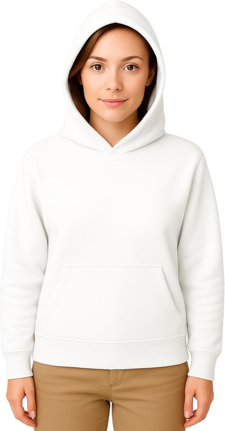 Light Weight Pullover Hoodie, 100% Polyester Fleece, Plain Sweatshirt for Men and Women, Regular Fit-2