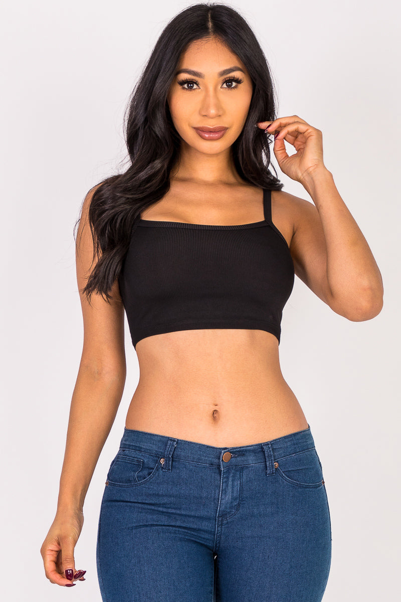 Ribbed Knit Cami Crop Top (CAPELLA)-5