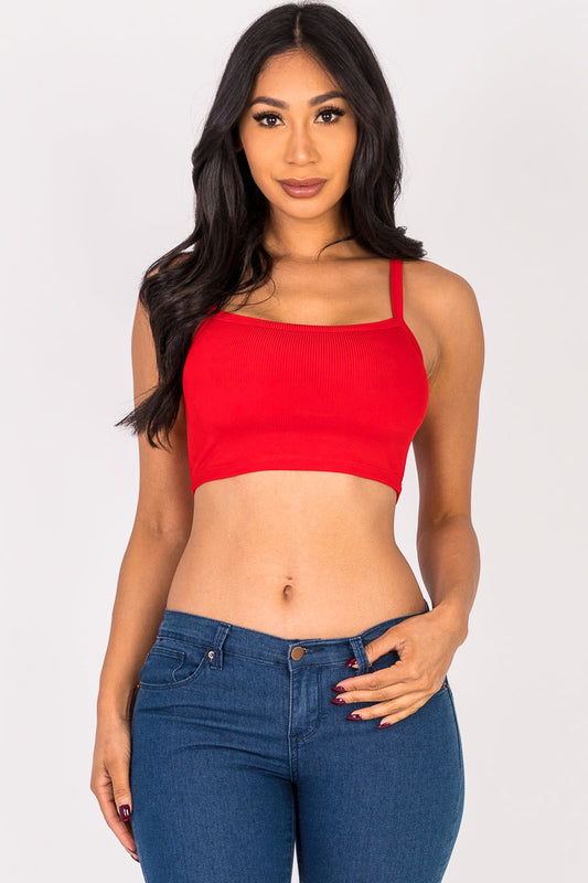 Ribbed Knit Cami Crop Top (CAPELLA)-0