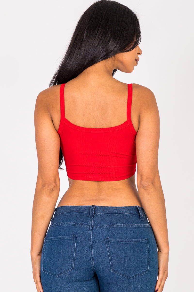 Ribbed Knit Cami Crop Top (CAPELLA)-2