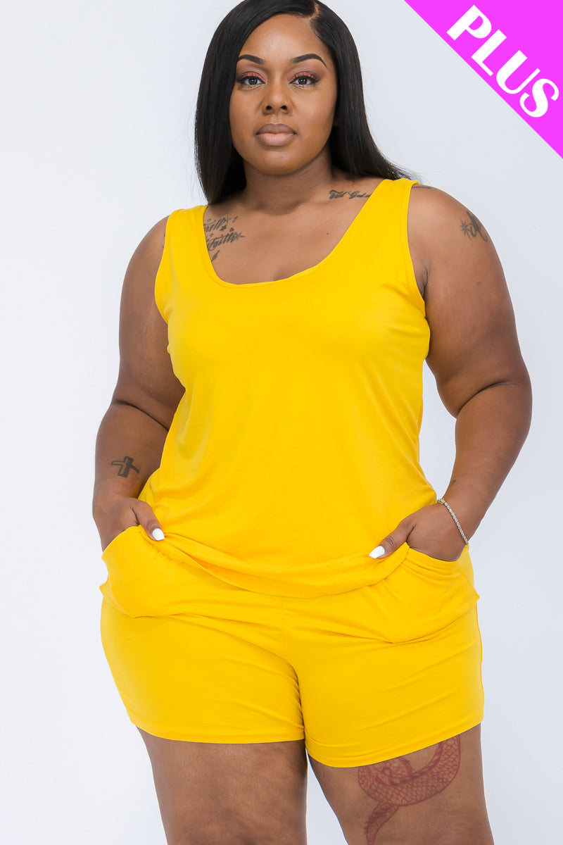 Plus Comfy Tank Top & Shorts Set (CAPELLA)-6