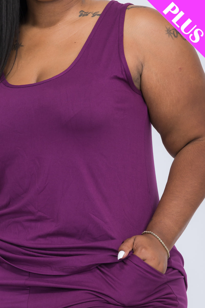 Plus Comfy Tank Top & Shorts Set (CAPELLA)-3