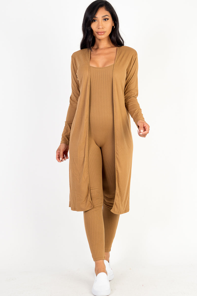Ribbed Cardigan & Jumpsuit Set (CAPELLA)-7