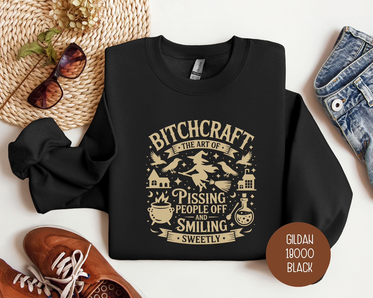 Bitchcraft: Art of Pissing People Off and Smiling Sweetly Sweatshirt-1