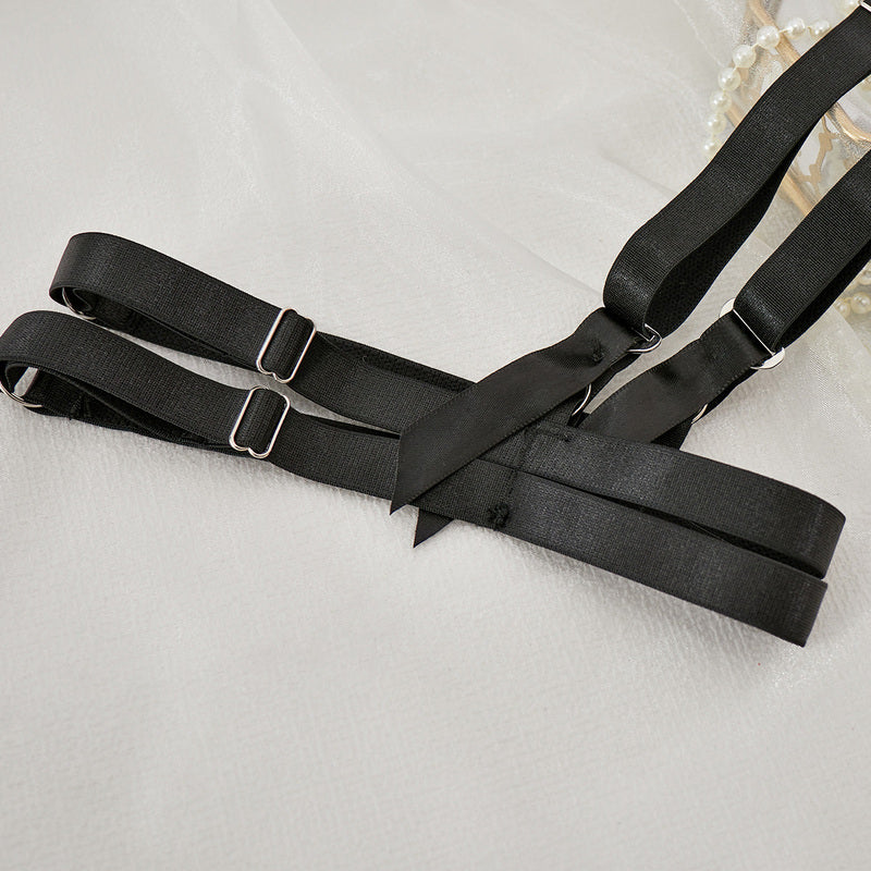 Wholesale Embroidered Mesh 3-Piece Bra and Panty Set with Red Floral-12