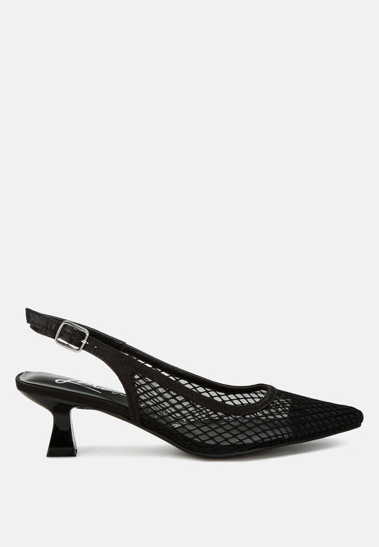 Kiev Mesh Pin Buckle Pointed Mules-0