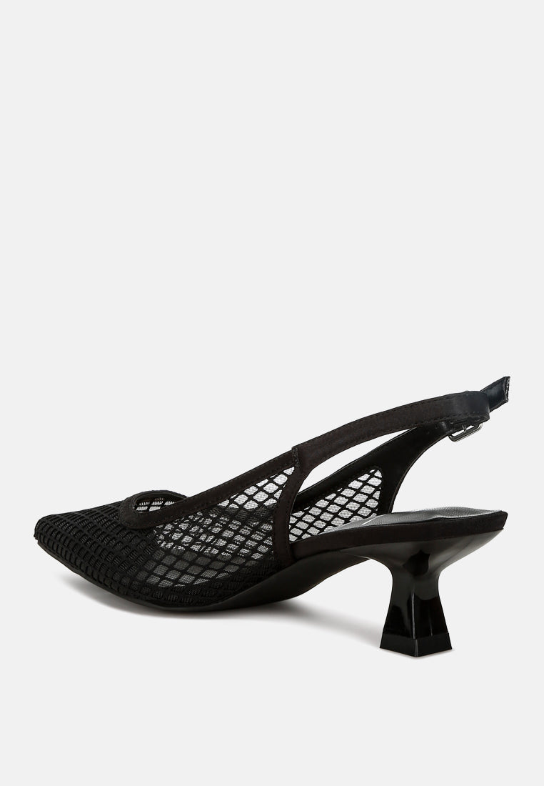 Kiev Mesh Pin Buckle Pointed Mules-3