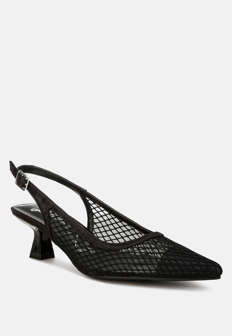 Kiev Mesh Pin Buckle Pointed Mules-2