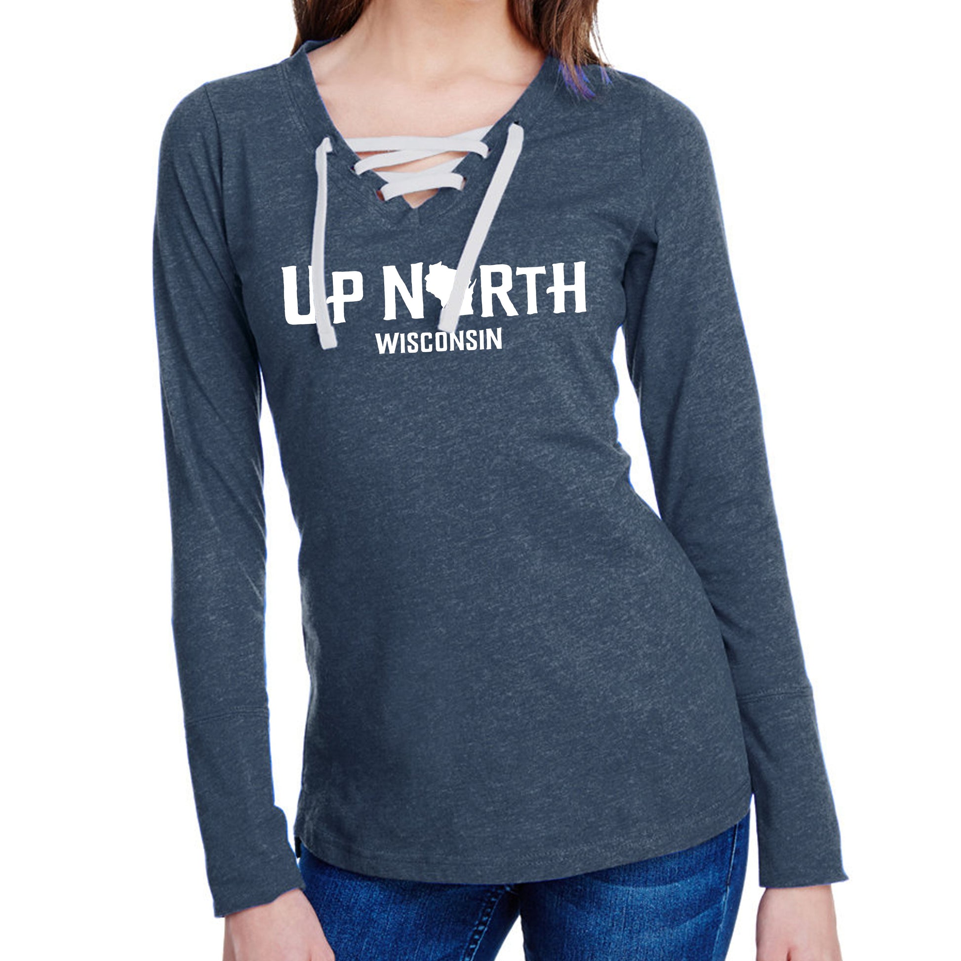Up North Wisconsin Sport Ladies Long Sleeve Laced-0